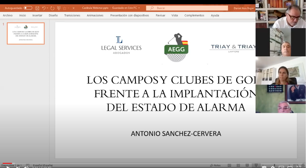 Webinar: Los Campos y Clubes de Golf ante la implantación del estado de alarma