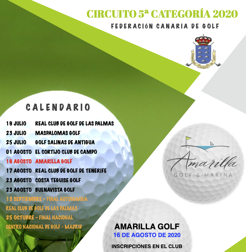 Resultados de la prueba de 5ª Cat. en Amarilla Golf - 16 de agosto de 2020