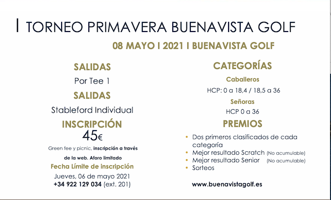 I TORNEO PRIMAVERA BUENAVISTA GOLF